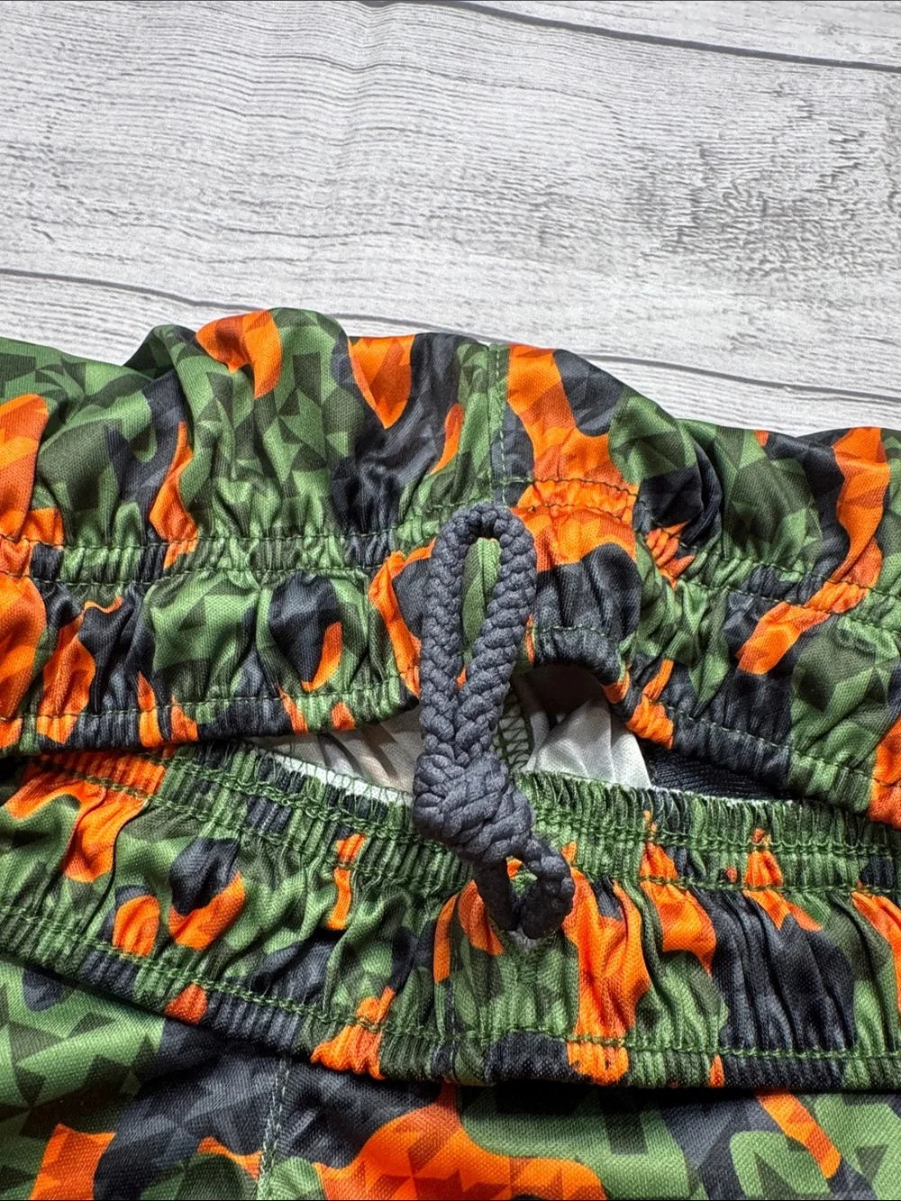 bcg Boys Orange & Green Camo Athletic Shorts